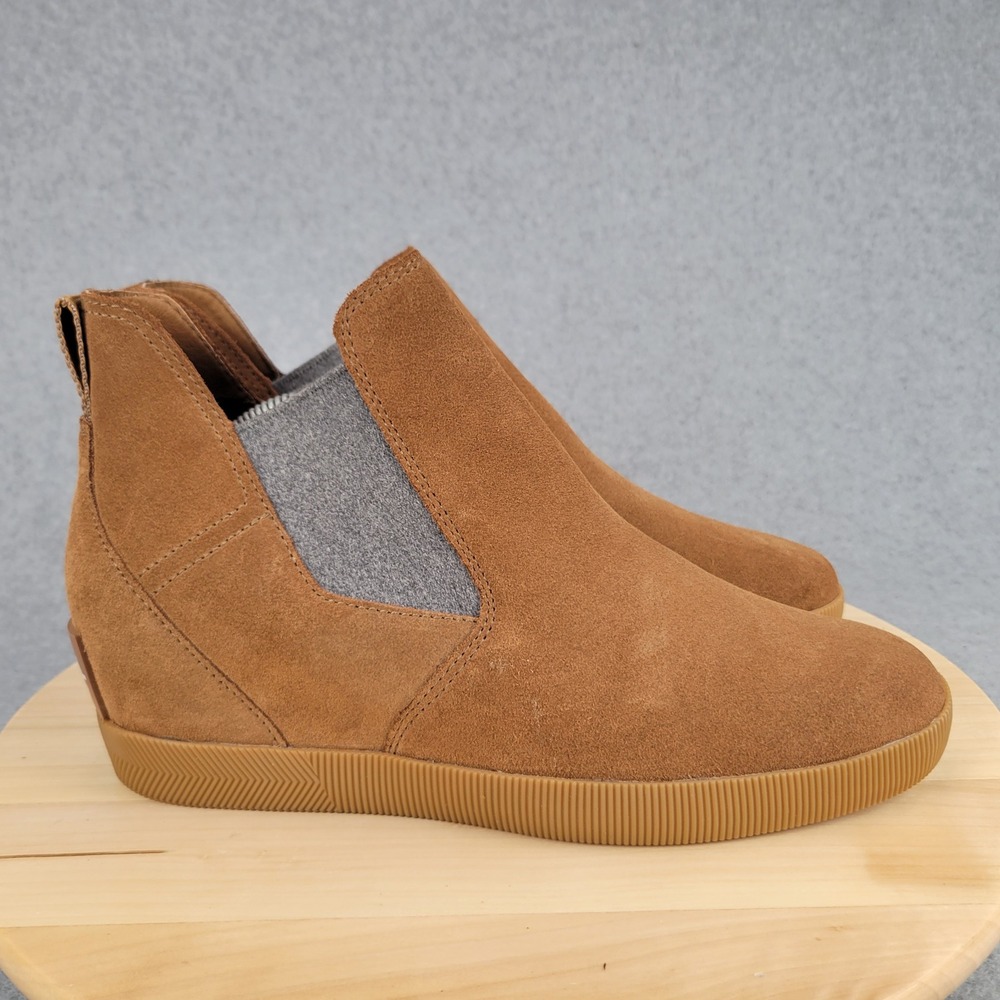 Sorel Out N About Slip On Wedge Women 12 Elk Brown Suede Bootie NL4911-243 - Picture 3 of 10